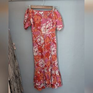 Japna Pink Ruffled Maxi Dress